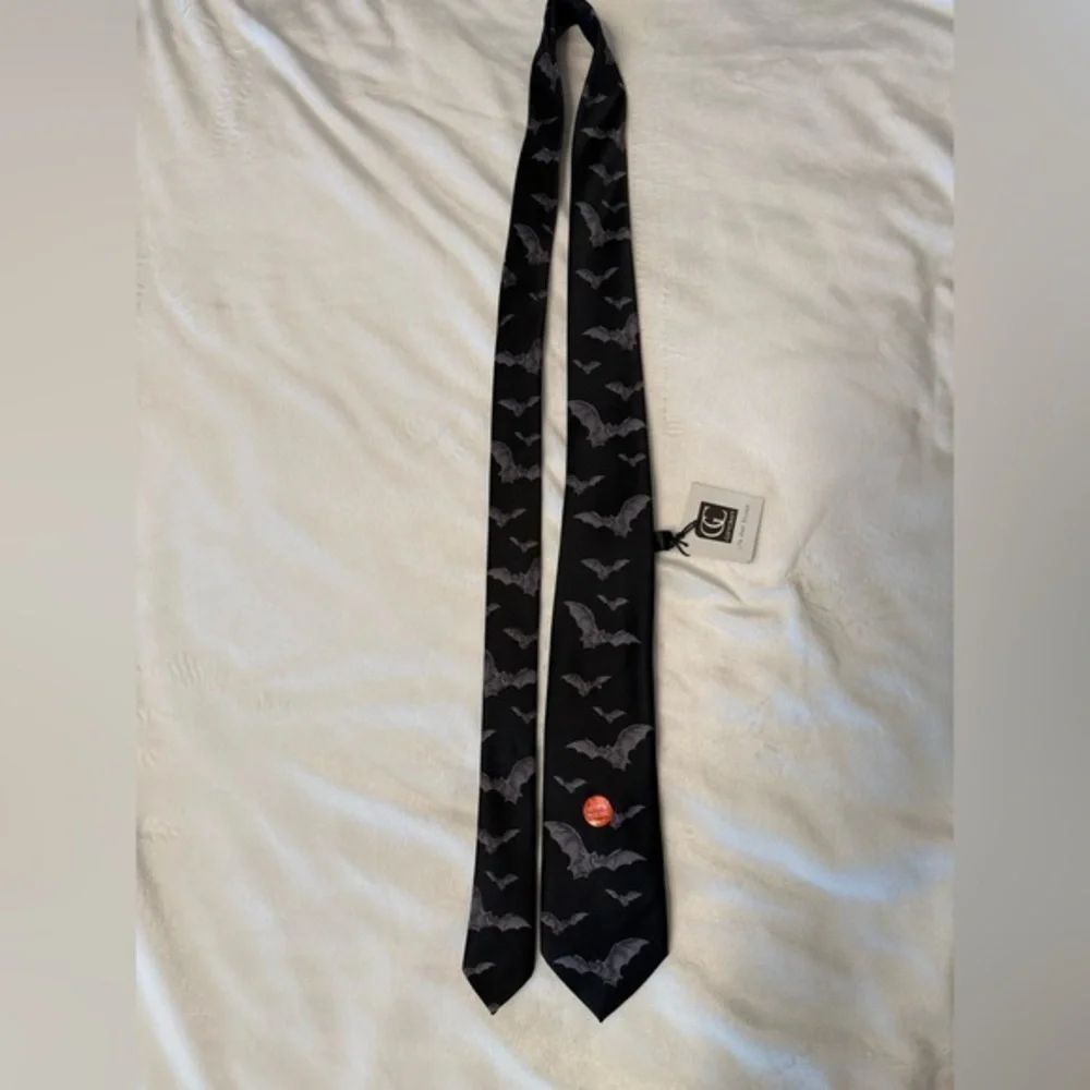 Halloween Black Bat Patterned Tie NWTs